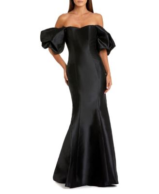  Petite Sweetheart Off The Shoulder Puff Sleeve Gown