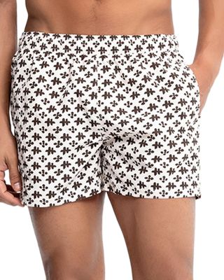 Sebastian Checker Print 4" Swim Trunks