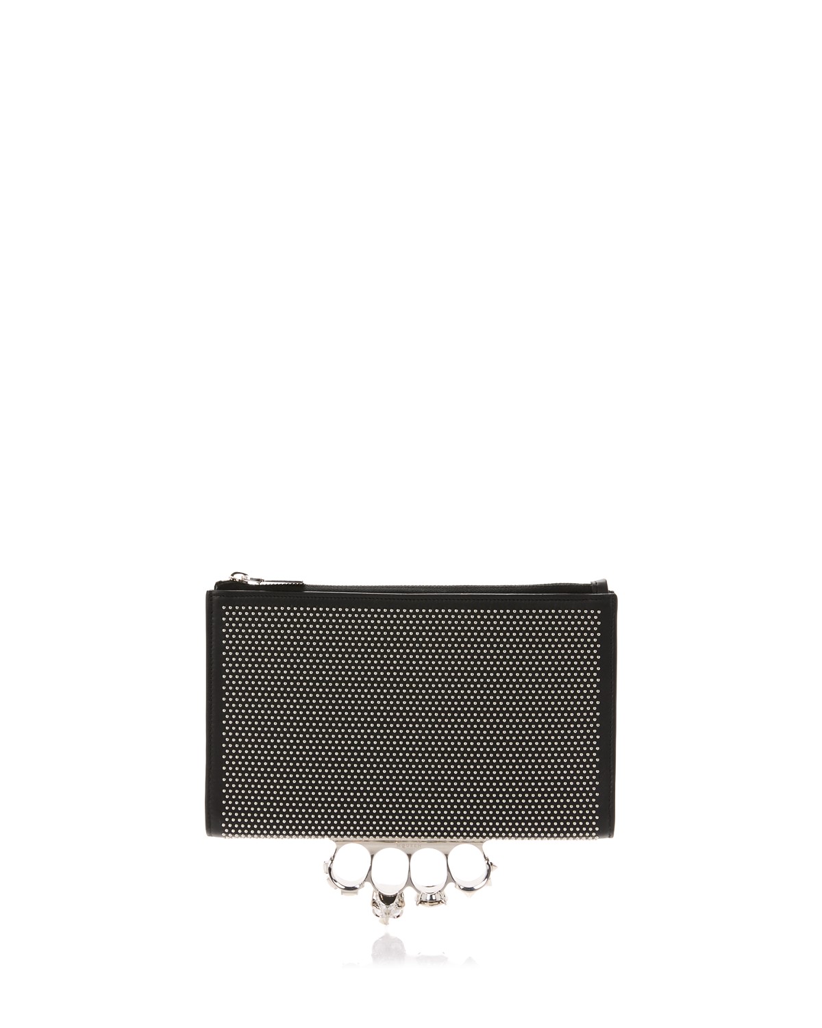 Knuckles Micro Stud Leather Clutch