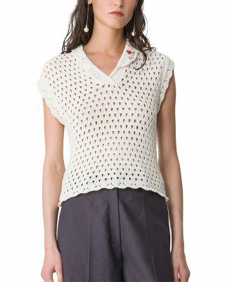 Beaded Openwork Top