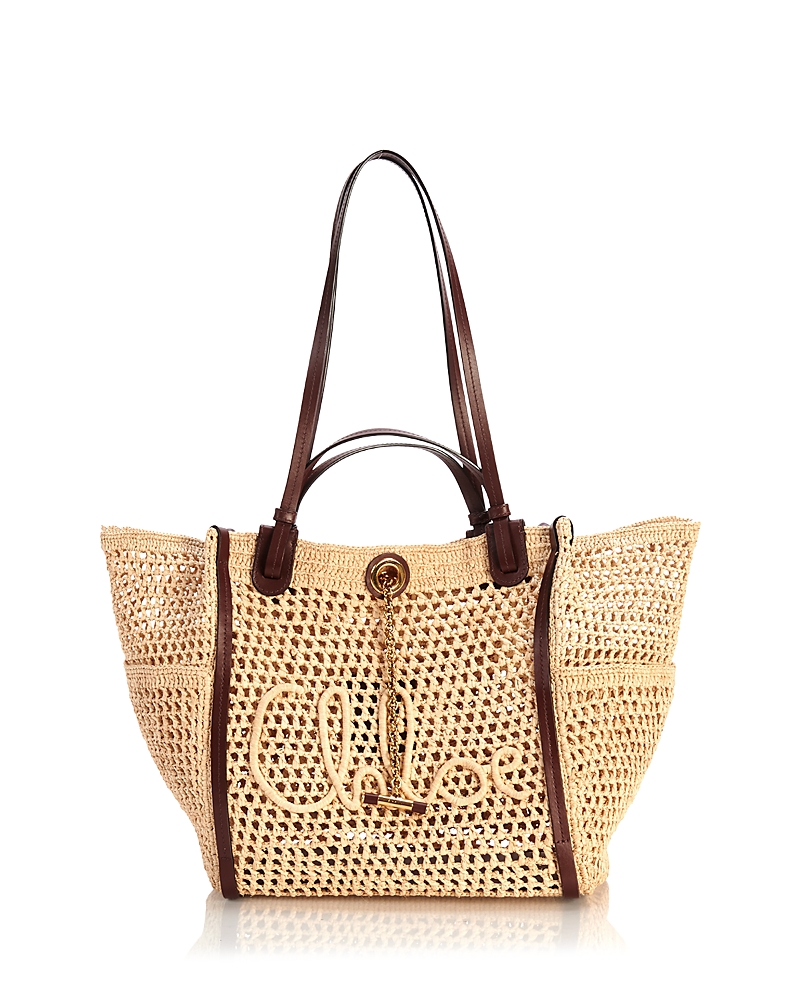 Chloe Iconic Small Raffia Double Tote