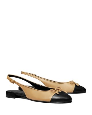Tory Burch Women's Cap Toe Slingback Ballet Flats
