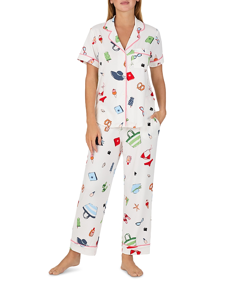 kate spade new york Brushed Jersey Short Sleeve Cropped Pajama Set