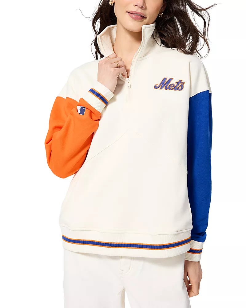 Terez Mets Colorblock 1/4 Zip Sweatshirt