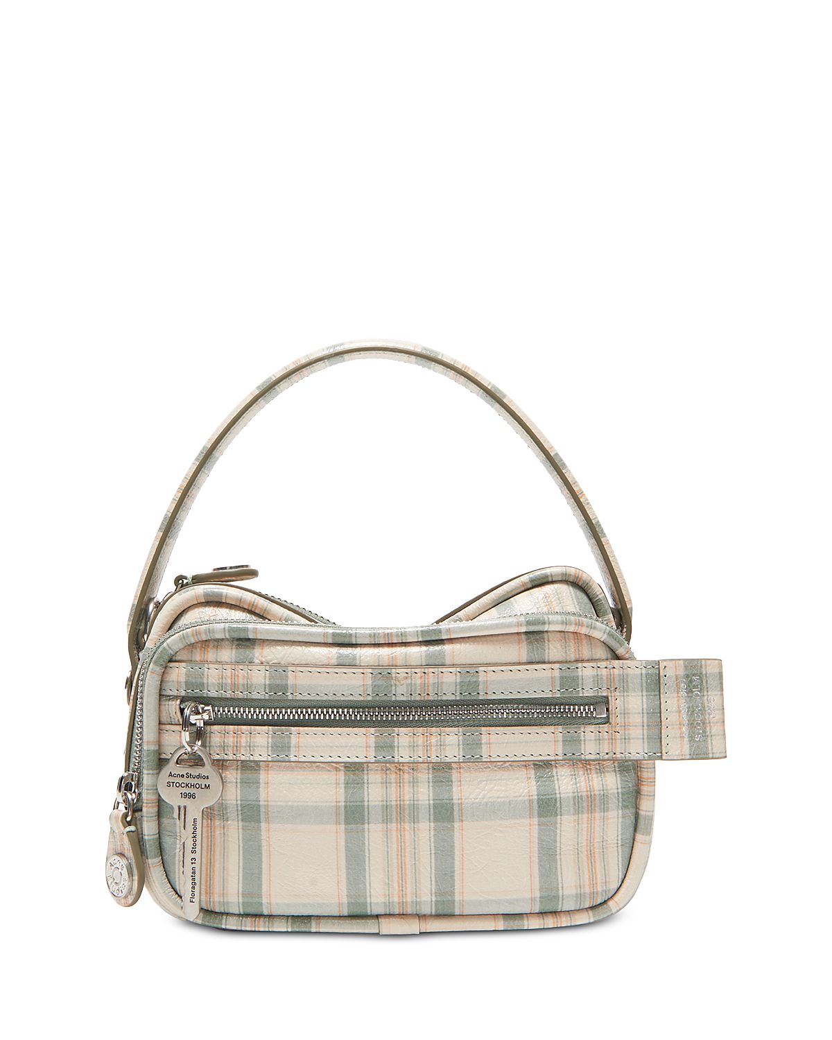 Acne Studios Camero Kit Check Print Leather Crossbody Bag