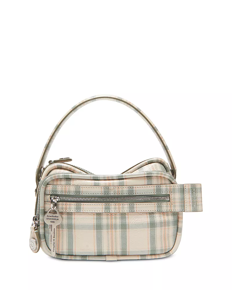 Acne Studios Camero Kit Check Print Leather Crossbody Bag