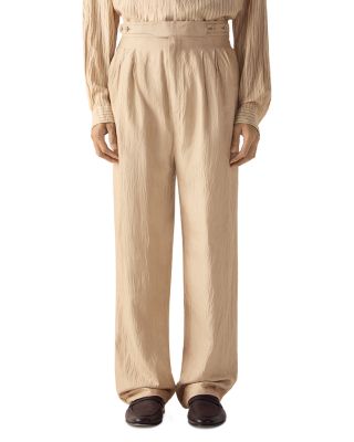 Zegna Silk Pants In Brown