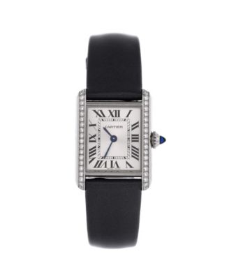  Must de Cartier Tank Quartz Watch in Stainless Steel and Satin with Diamond Bezel 22mm