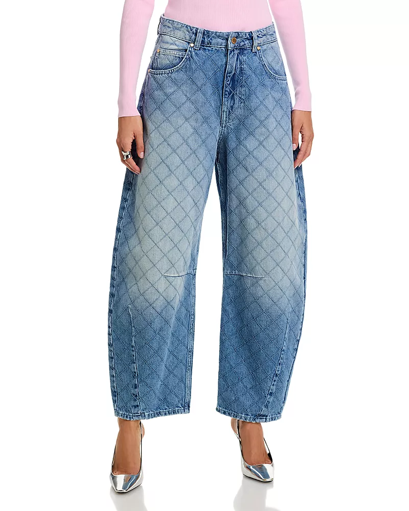 Essentiel Antwerp High Rise Barrel Leg Jeans in Aquamarine