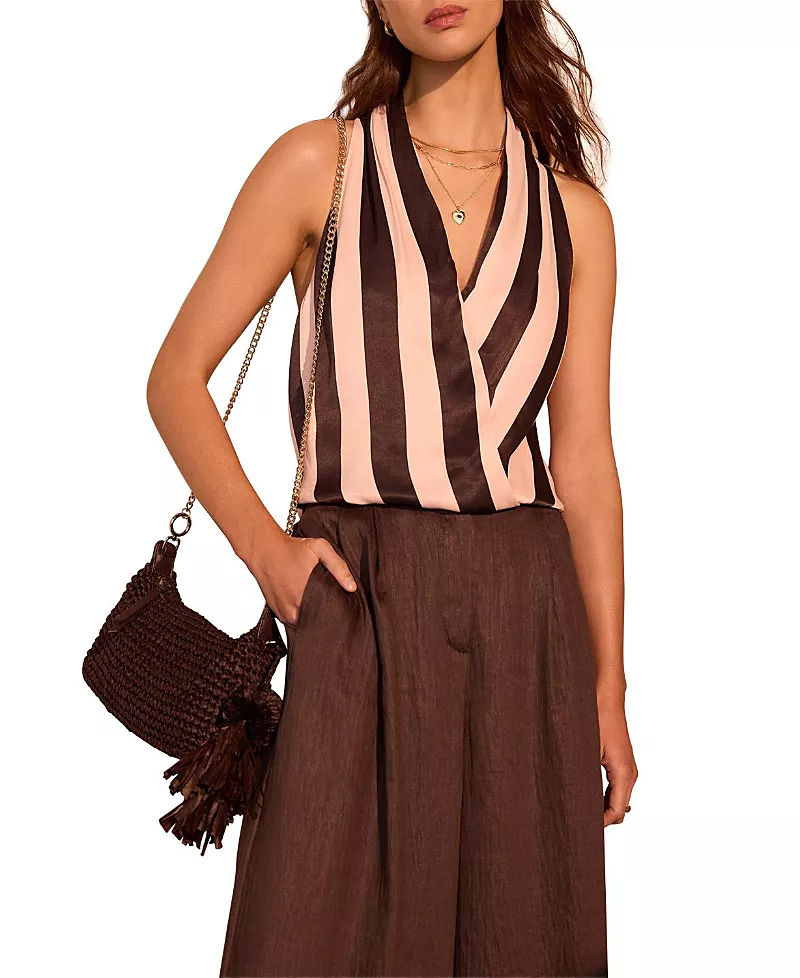 Mint Velvet Women's Striped Wrap Top