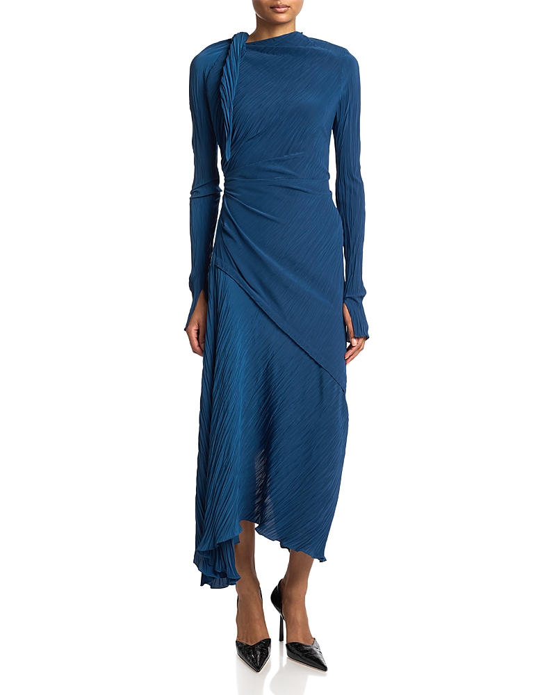 Victoria Beckham Long Sleeve Plisse Dress