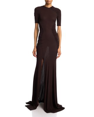 Short Sleeve Gathered Gown