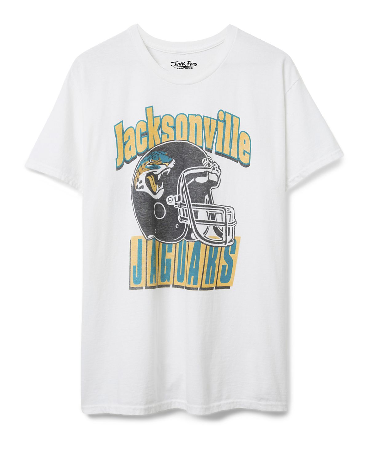 Junk Food Clothing Unisex Jacksonville Jaguars Throwback Helmet Tee