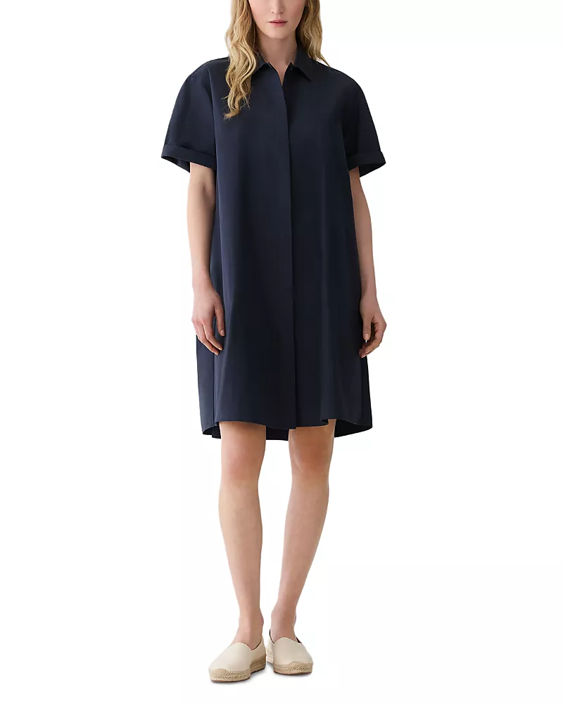 Lafayette 148 New York Pleated Back Shirtdress