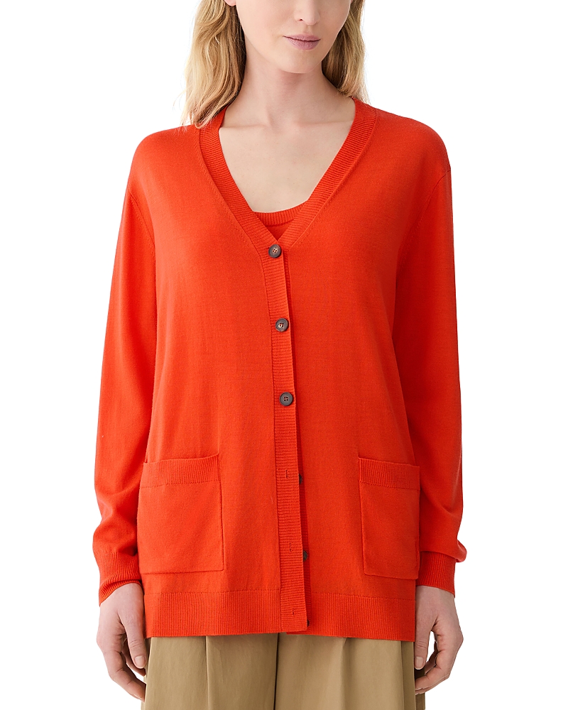 Lafayette 148 New York Wool Button Front Cardigan