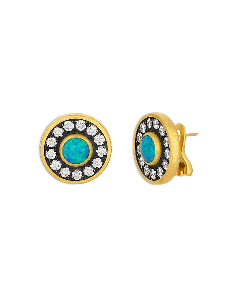 Gurhan 18K White Gold; 18K & 24K Yellow Gold Muse Australian Opal & Diamond Stud Earrings