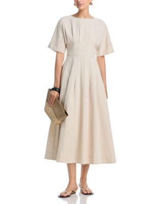 a. ren linen dress A.ren Women's Coralia Midi - Tan/Beige - Size S Color:CALYPSO CORAL MULTI review-inventory White Backless Shift Mini elven heroines