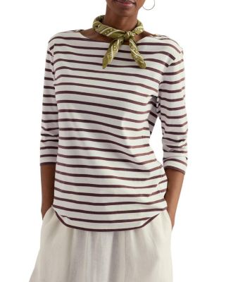  Sailor Boat Neck 3/4 Sleeve T-Shirt