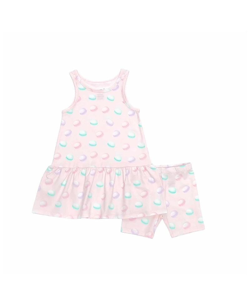 Norani Girls' Organic Layered Dress with Matching Biker Shorts - Little Kid, Big Kid
