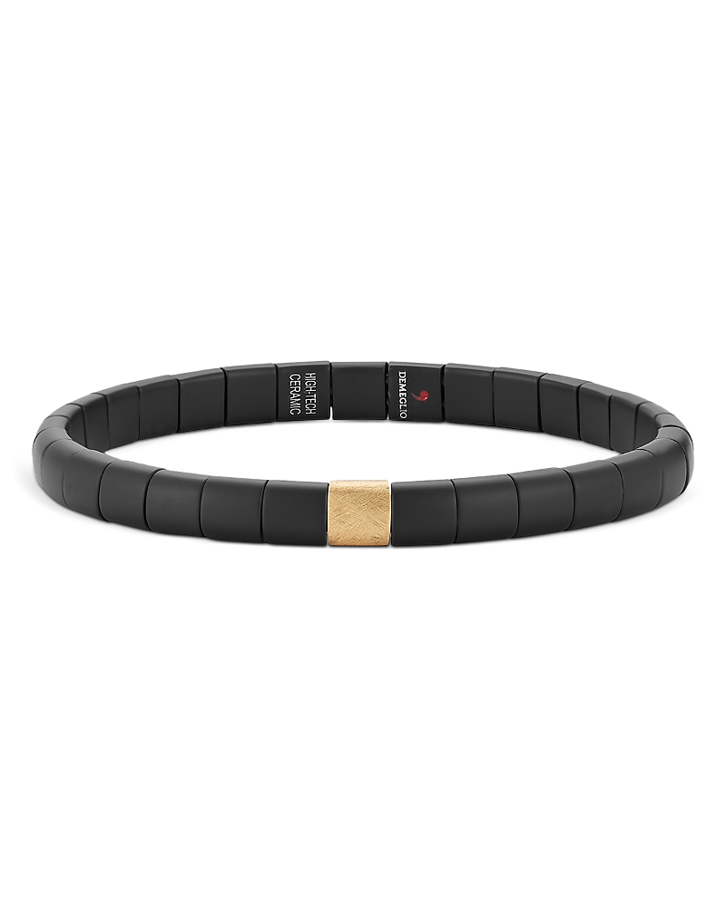 Demeglio 18K Yellow Gold & Black Ceramic Beaded Bracelet
