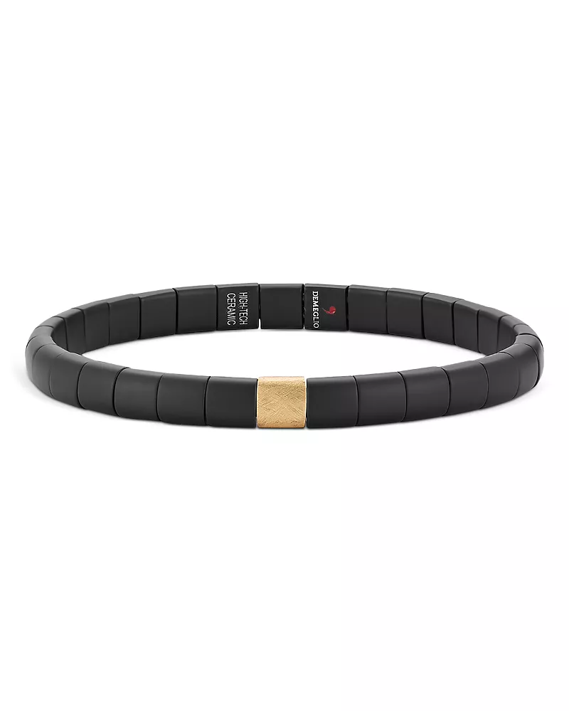 Demeglio 18K Yellow Gold & Black Ceramic Beaded Bracelet