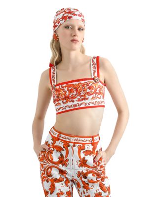 Majolica Print Bra Top