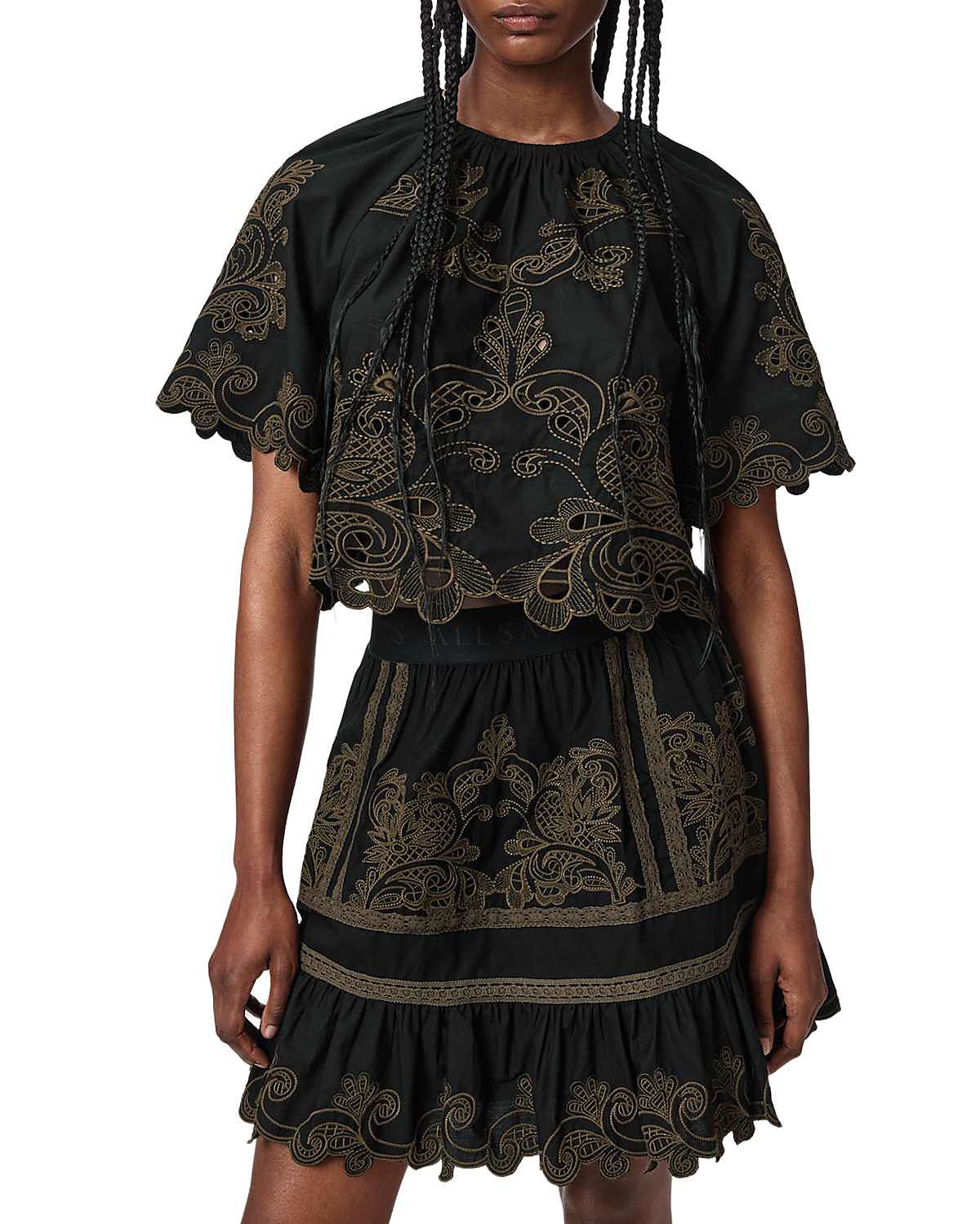 Allsaints Miriam Embroidered Top