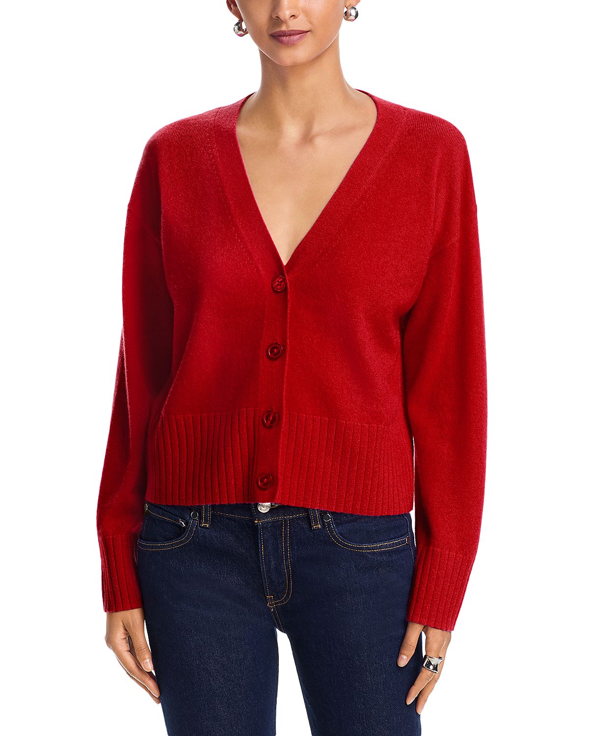 Aqua 100% Cashmere V Neck Cardigan - Exclusive