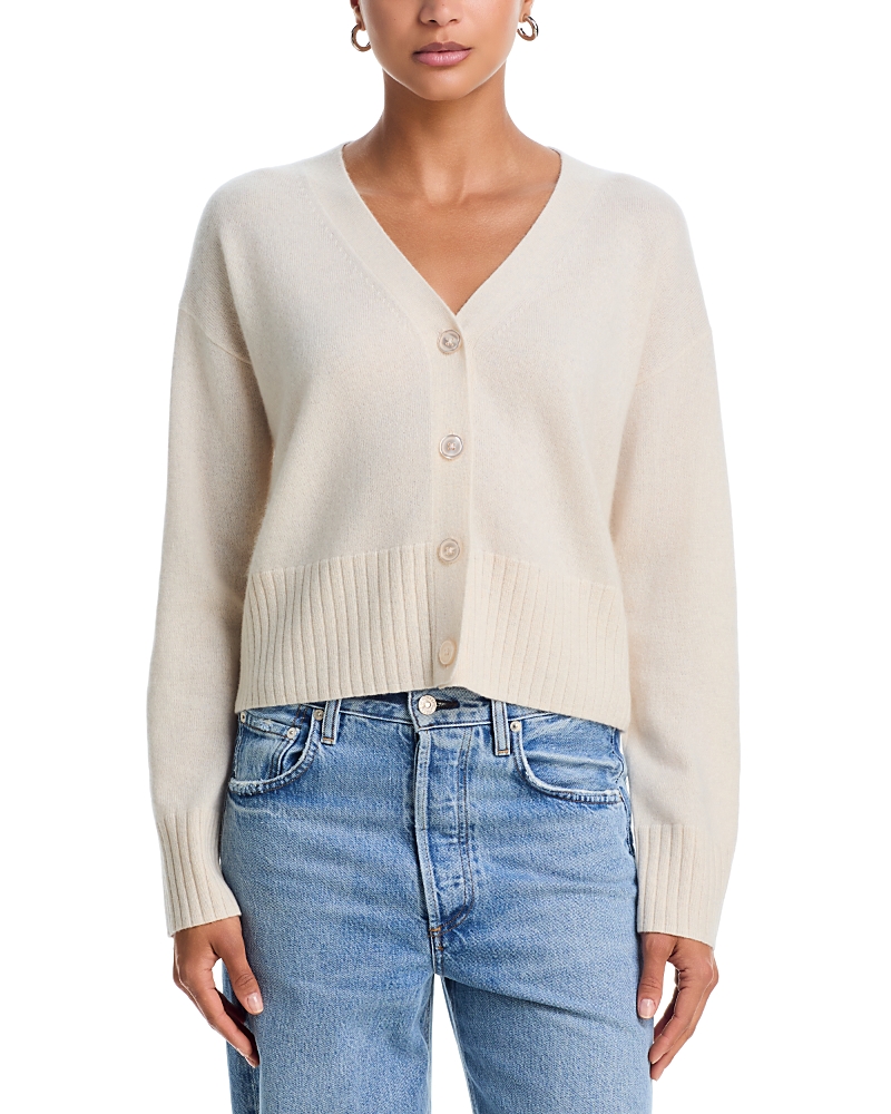 Aqua 100% Cashmere V Neck Cardigan - Exclusive