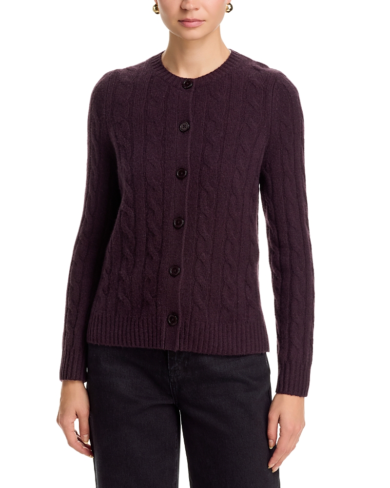 C By Bloomingdale's Cashmere 100% Cashmere Crewneck Cable Knit Cardigan Sweater - Exclusive