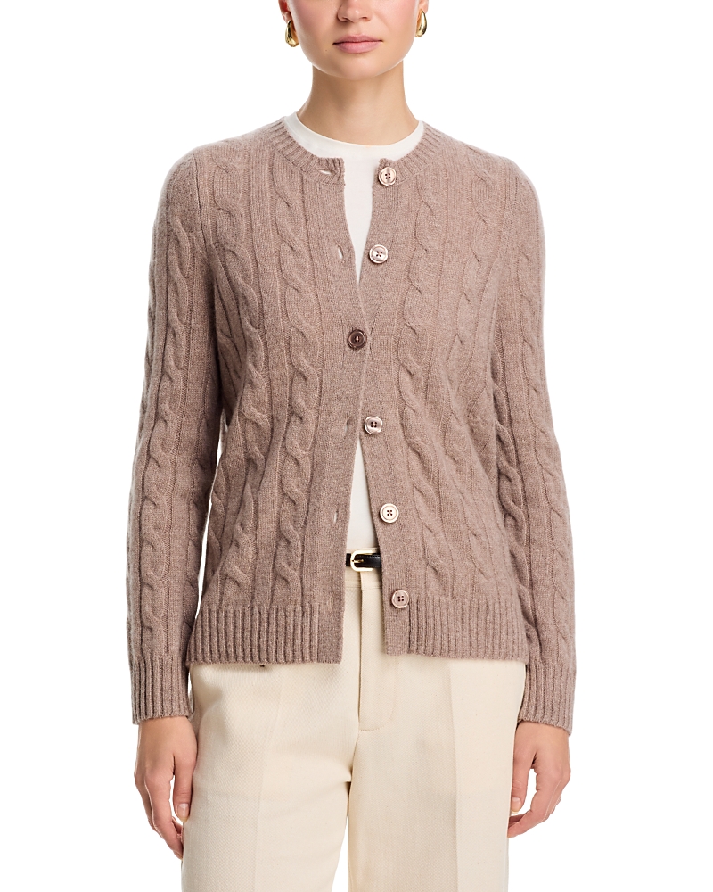 C By Bloomingdale's Cashmere 100% Cashmere Crewneck Cable Knit Cardigan Sweater - Exclusive