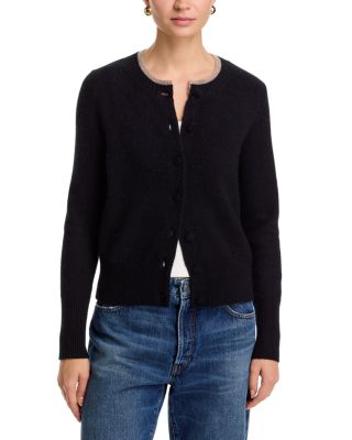 100% Cashmere Crewneck Cardigan Sweater - Exclusive
