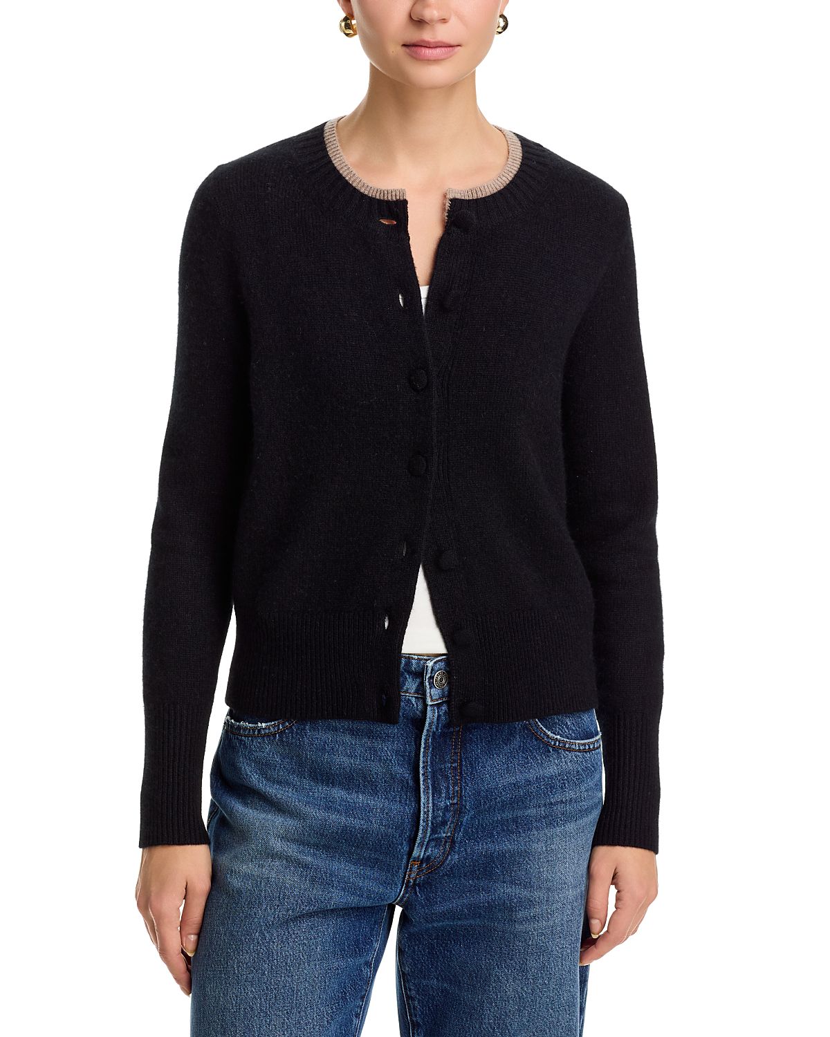 C by Bloomingdale's Cashmere 100% Cashmere Crewneck Cardigan Sweater - Exclusive