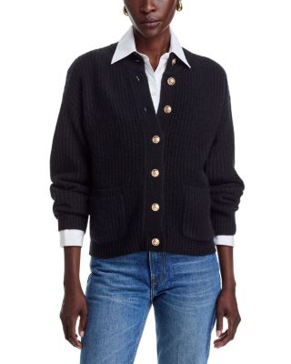 Balloon Sleeve Mockneck Cashmere Cardigan - Exclusive