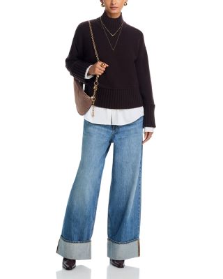 100% Cashmere Boxy Mock Neck Sweater - Exclusive - thumbnail 10