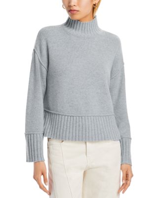 100% Cashmere Boxy Mock Neck Sweater - Exclusive