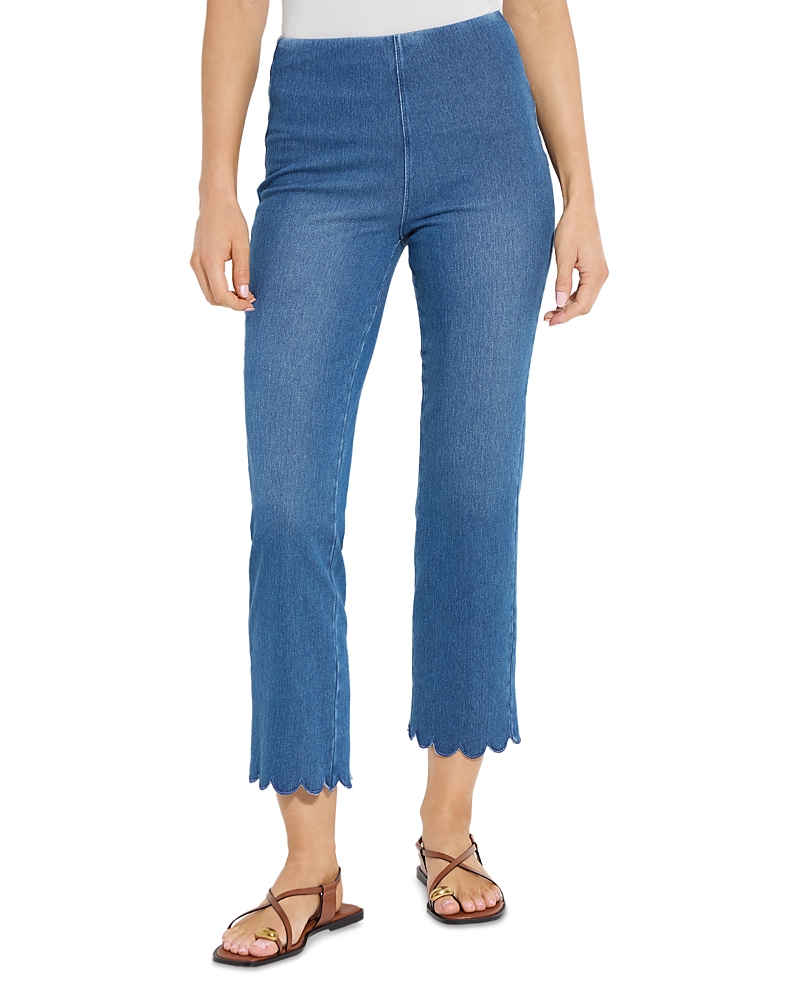 Lysse Sage Scallop Edge Ankle Baby Bootcut Jeans