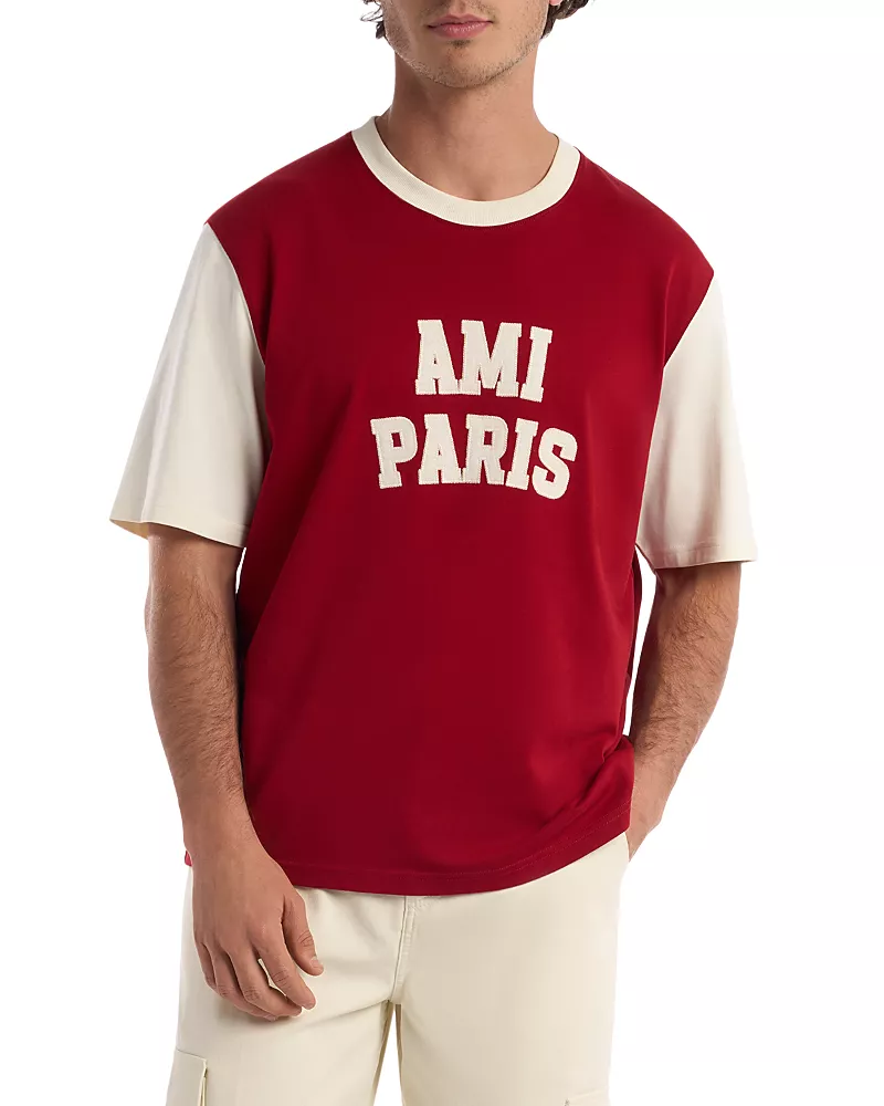 Ami Paris Felt Embroidery Tee
