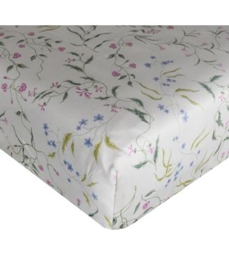 Liberty Fabric Regal Blossom Green Fitted Sheet, Crib