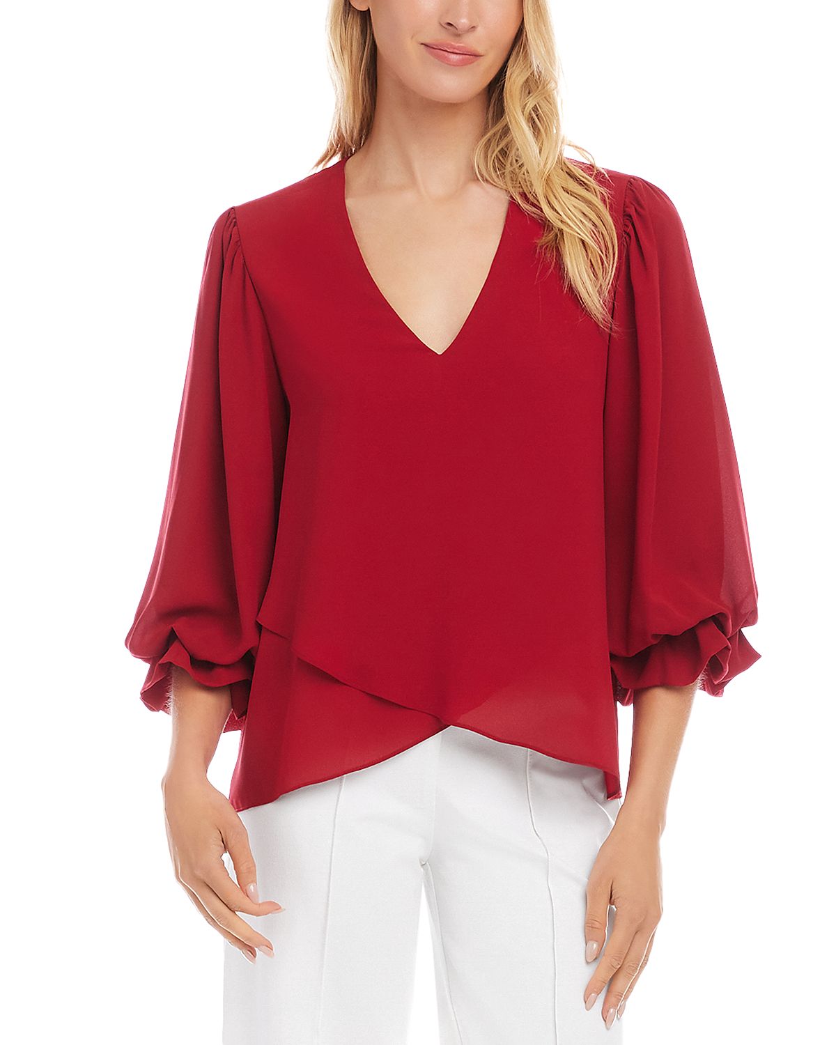 Karen Kane Layered Asymmetric Hem Top