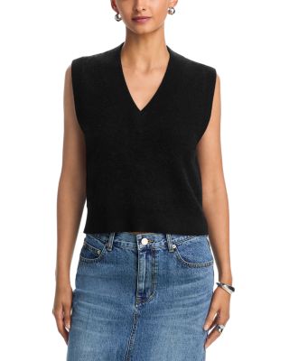 Aqua 100% Cashmere Super Brushed V Neck Sweater Vest - Exclusive