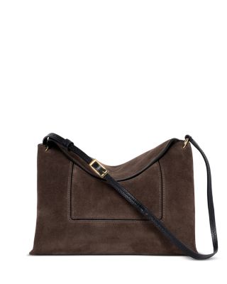 Penelope Small Slouch Palisander Suede Crossbody Bag