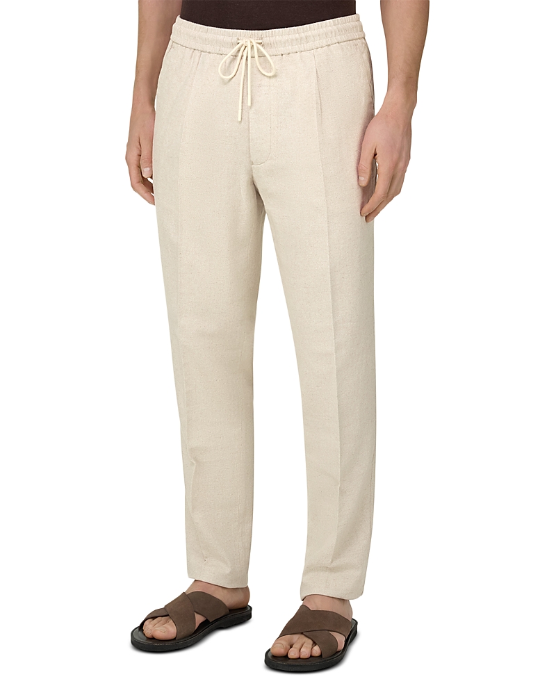 Boggi Milano Tapered Fit Diagonal Texture Drawstring Trousers