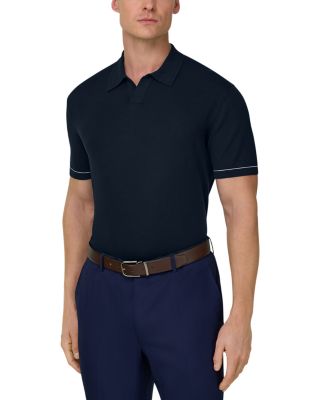 Boggi Milano Cotton Crepe Knit Polo Shirt