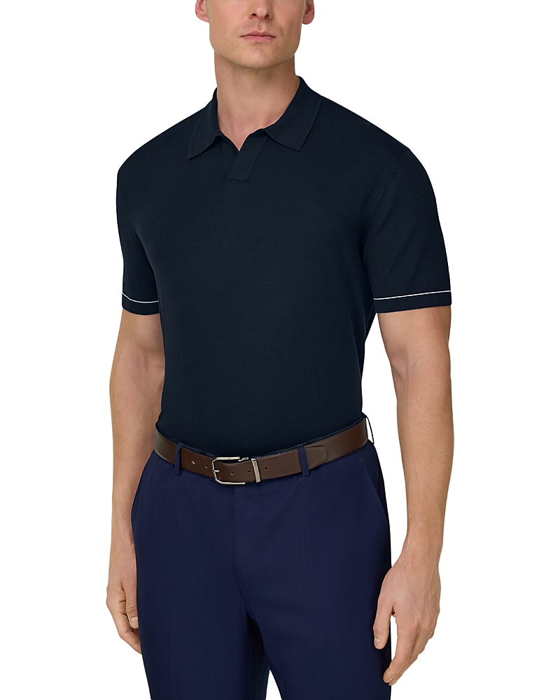 Boggi Milano Cotton Crepe Knit Polo Shirt