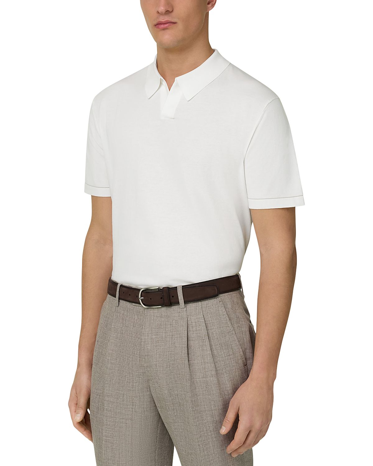 Boggi Milano Cotton Crepe Knit Polo Shirt
