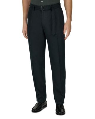 Tapered Fit Linen Belt Trousers