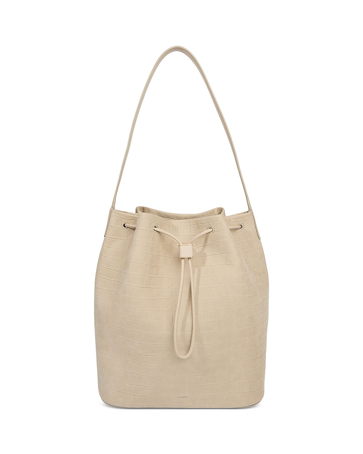 Vince Sarai Embossed Leather Bucket Bag