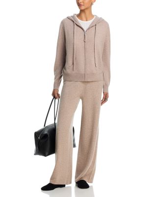 100% Cashmere Zip Hoodie Sweater & Wide Leg Pants - Exclusive