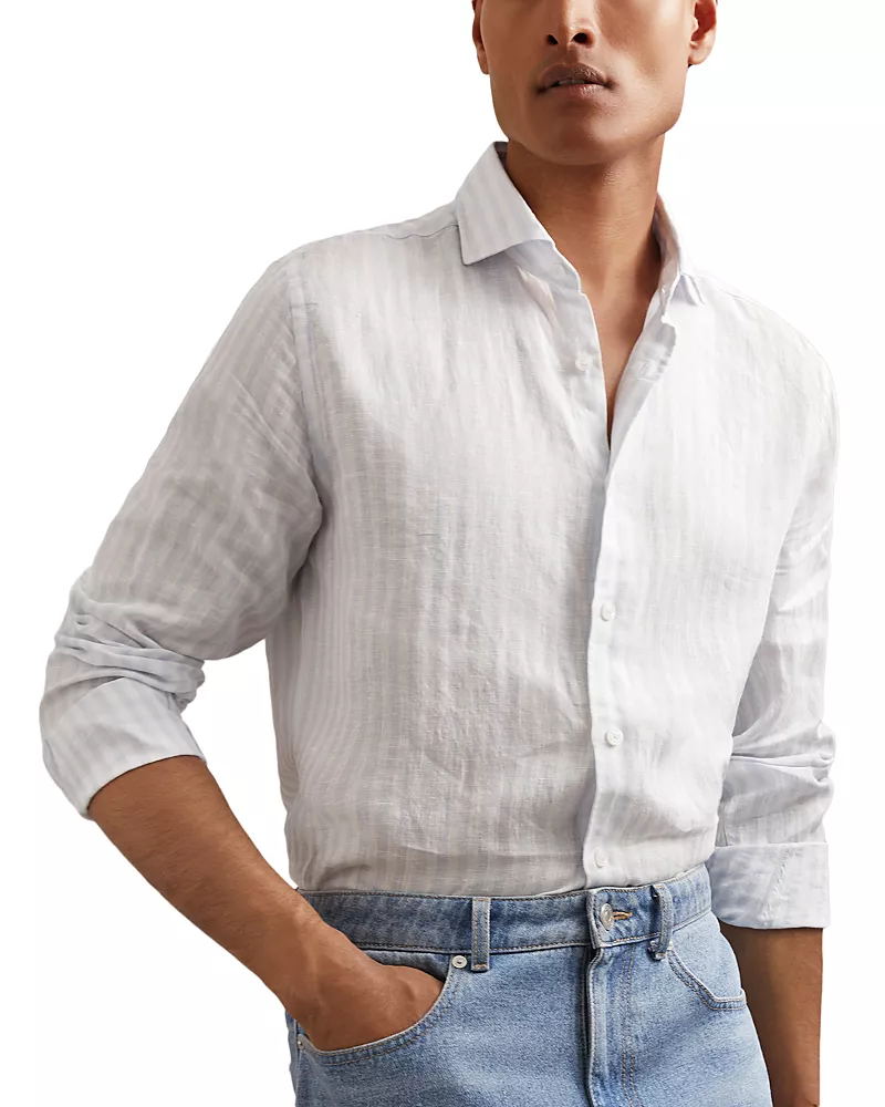 Reiss Stripe Linen Shirt